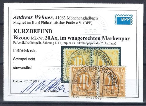 C) AM Post Mi 20 Ax ° im Paar, einwandfrei, mit KB Wehner BPP