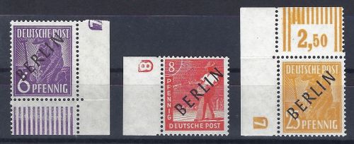C) Berlin Mi 2 DZ 7 **, 3 DZ 8 **, 10 DZ 7 **, Schlegel BPP, ME 1.200€