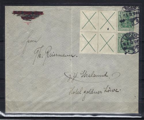 A) DR H-Blatt 7 (ohne Rand) Brief, gepr. Jäschke-L. BPP, ME 900€