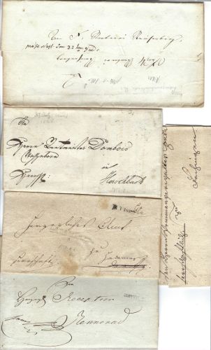 A) Thurn und Taxis Vorphila, 5 Belege mit besseren Rayonstempel