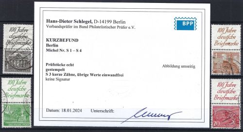 A) Berlin Zusammendrucke S 1 - S 4 °, KB Schlegel BPP, ME 224€