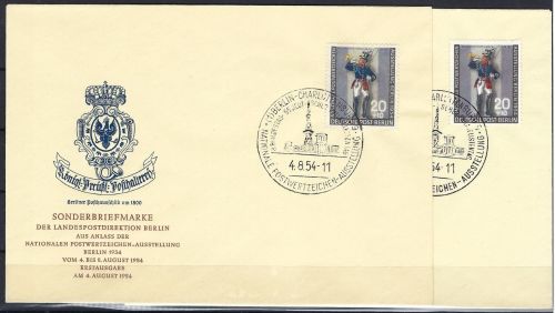 A) Berlin Mi 120 a/b jeweils auf amtlichen FDC, ME 220€