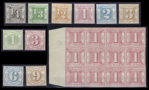 C) Thurn und Taxis Mi 45-54**, zus. 48 12er Bogenteil **
