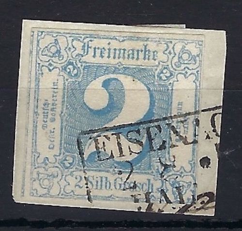 C) Thurn und Taxis Mi 30 briefstück mit Ra3 Eisenach