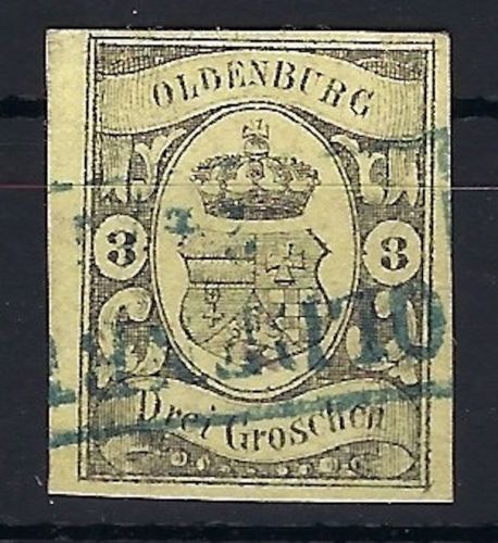C) Oldenburg Mi 8 ° voll-breitrandig, einwandfrei, ME 750€
