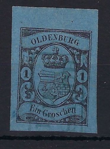 C) Oldenburg Mi 6a ° Luxus Oberrandstück