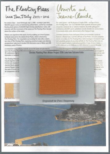 A) Christo Javacheff Floating Piers Water Project 2016, or. bespannung