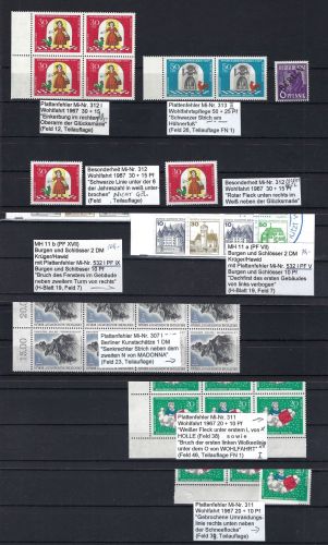A) Berlin Besonderheiten, Partie Marken / MH´s **, Abarten / PF...