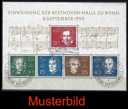 A) Bund Block 2 mit ESSt Beethovenhalle a/b/c, mit Gummi
