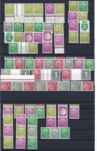 C) Bund kleine postfrische Kollektion ZD´s, mit HAN, alles ungefaltet