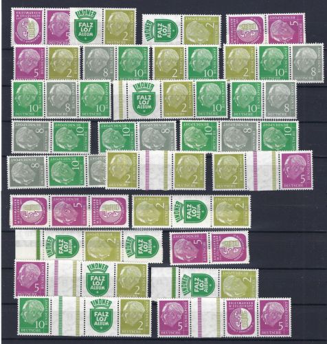 C) Bund kleine postfrische Kollektion ZD´s , ME 420€, alles ungefaltet