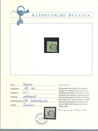 A) Bayern Mi 5 aII ° breitrandig, Luxus, mit Borek Garantieblatt