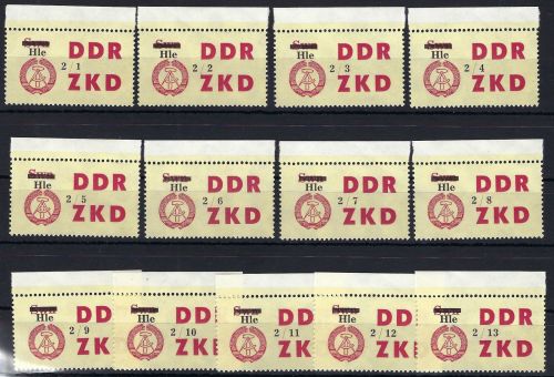 A) DDR Dienst Mi 52 I-XIII Hle ** komplett einwandfrei, ME 429€