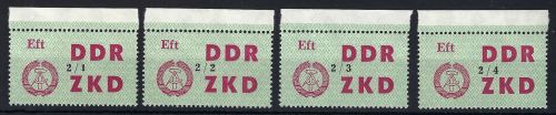 A) DDR Dienst Mi 34 I-IV Eft ** komplett einwandfrei, ME 128€