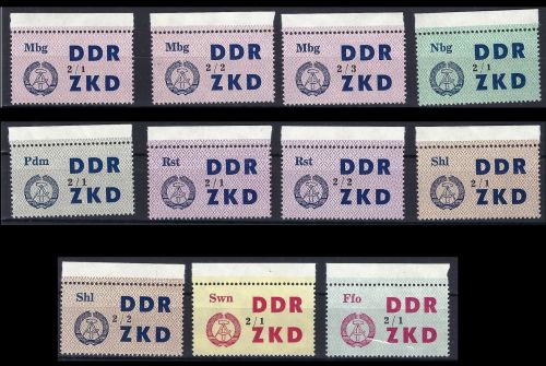 A) DDR Dienst postfrische Zuammenstellung aus Mi 35-45 **, ME 322€