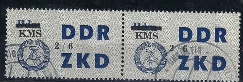 A) DDR Dienst Mi 53 IV KMS 2/6, gestempeltes Paar