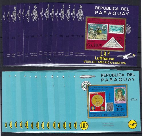 A) Paraguay Engros Partie Block 166-167 ** (ja 15x), ME 1.275€