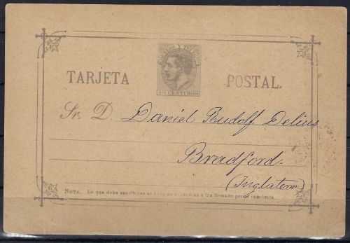 A) Spanien Privat Ganzache 10 Centimos "Torquato Falp" 1889