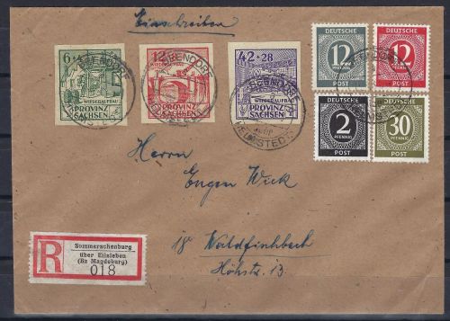 P) Pr. Sachsen Mi 87-89 R-Brief Sommerschenburg n... gep. BPP