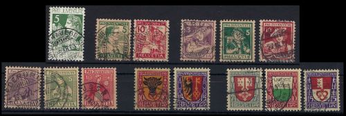 A) Schweiz, gest. Lot Pro Juventute aus Mi 117-144, ME 470€