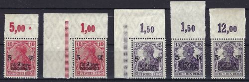 C) DR Mi 105-106 ** Eckrand+Oberrand, mit allen 5 Farben, ME 340€