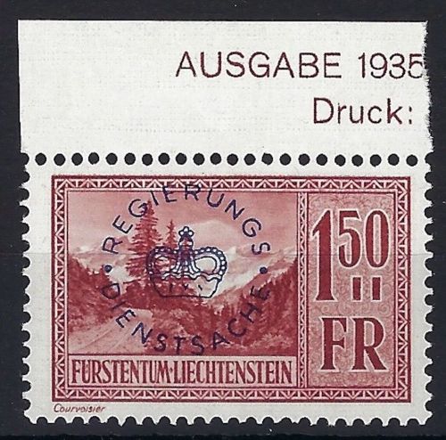 A) Liechtenstein Dienst Mi 19 **, einwandfreie Qualität, ME 160€