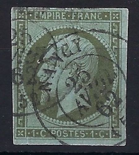 A) Frankreich Mi 10a ° vollrandig, ME 100€