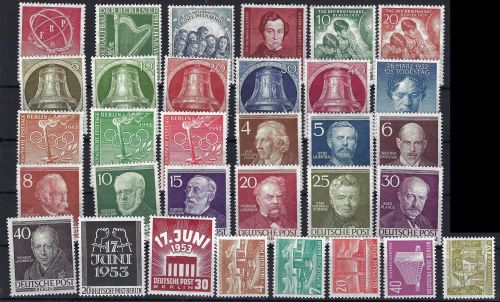 A) Berlin postfrische Zusammenstellung aus Mi 71-123 **, ME 928€
