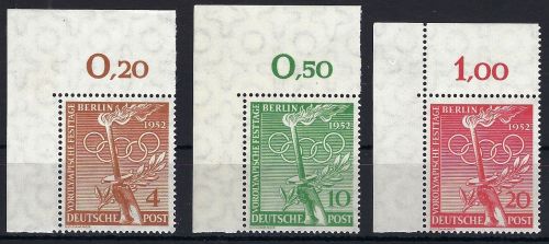 A) Berlin Mi 88-90 ** Eckrand OL, einwandfrei
