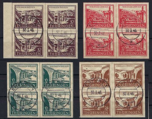 A) Thüringen Mi 112-115 y° VB einwandfrei, gep. Dr. Jasch BPP, 180€