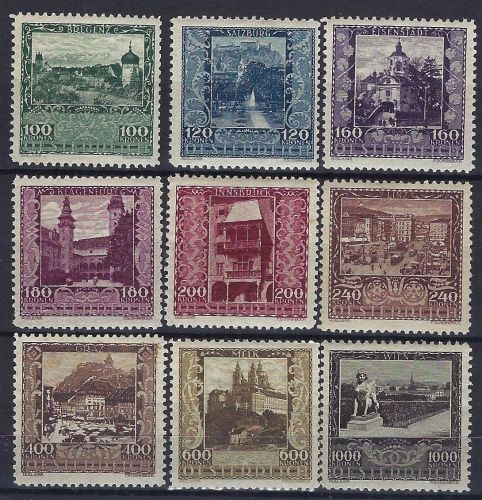 A) Österreich Mi 433-441 * Falzspuren