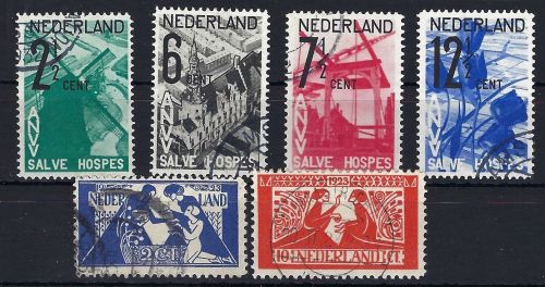 A) Niederlande Mi 134-135 ° + 249-252 °, ME 110€