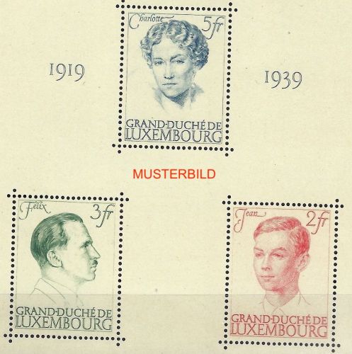 A) Luxemburg Herzstück aus Block 3 ** einwandfrei, Mi 339-41