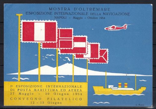 A) Italien 1954, 1. PWZ Ausstellung "Mostra d´Oltremare" Neapel 1954