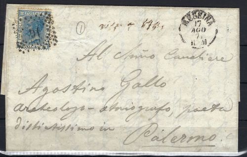 A) Italien, Brief von 1871an Agostino Gallo, Archeloge, Poet...