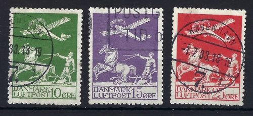 A) Dänemark Mi 143-145 ° einwandfrei, ME 120€