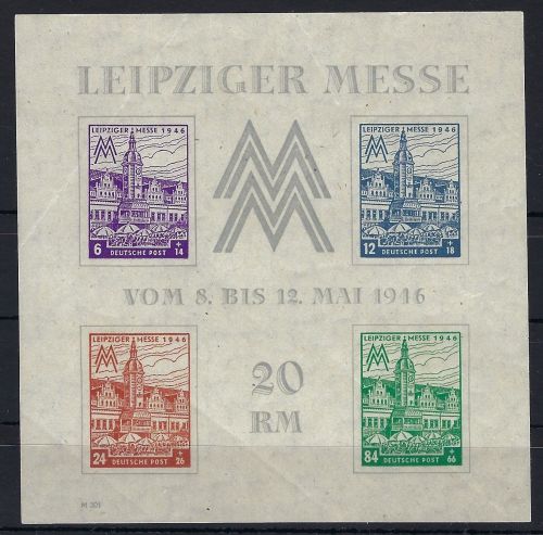 A) West Sachsen Block 5 x za **, ME 500€, Mängel