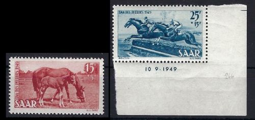 A) Saarland Mi 265-266 **, Mi 266 mit Druckdatum, ME 85