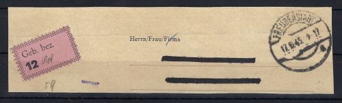 A) Freudenstadt Mi 3 auf Briefstück, ME 140€