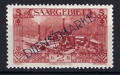 A) Saargebiet Dienst Mi 21 ** mit Besitzzeichen