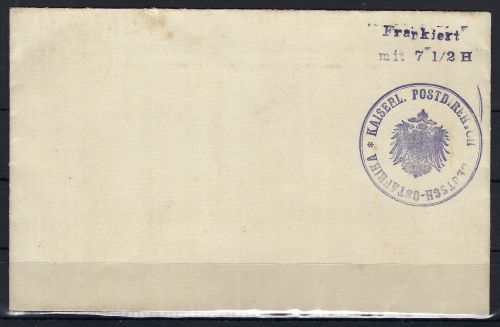 A) DSWA vorfrank. Umschlag PU 1b, Franco 7 172 Heller