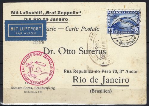 A) DR Südamerikafahrt Mi 438 EF Friedrichshafen n. Rio de Janeiro