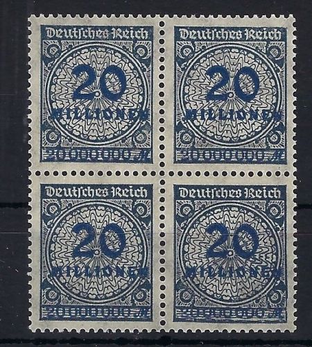 A) DR Mi 319 wb ** Viererblock, gep. Dr. Oechsner BPP, ME 160€