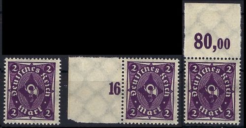 A) DR Mi 224 ** 3er-Garnitur, jede Marke gep. Infla Berlin, ME 270€