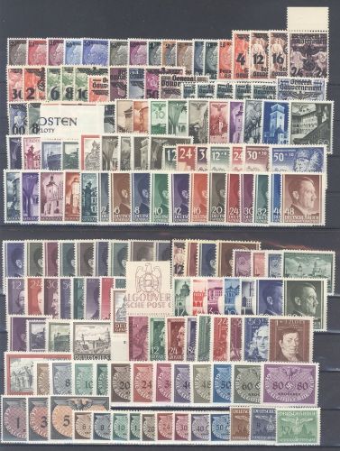 Dt. Bes. 2. WK, umfangreicher Posten auf 6 Steckkarten