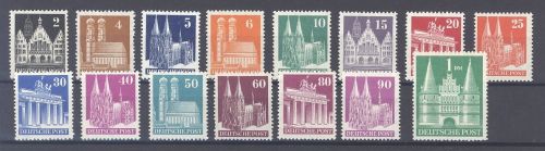 Bizone Mi.Nr. 73-100 eg, Bauten enge Zähnung **