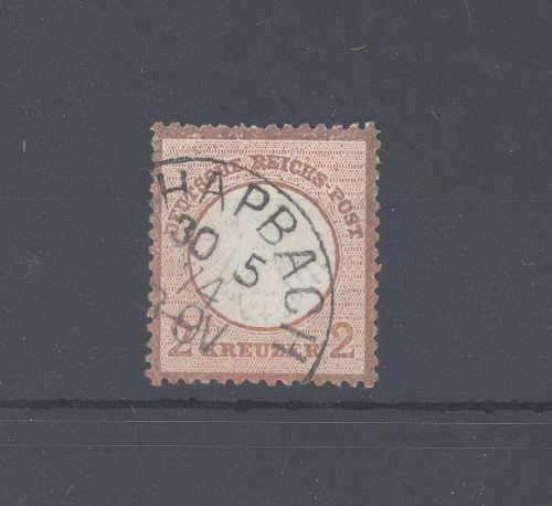 Dt. Reich Mi.Nr. 8, 2 Kreuzer kleines Brustschild gestempelt, geprüft