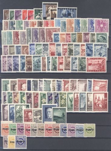 Österreich, umfangreicher ** Posten aus 1945-53 auf 3 Steckkarten