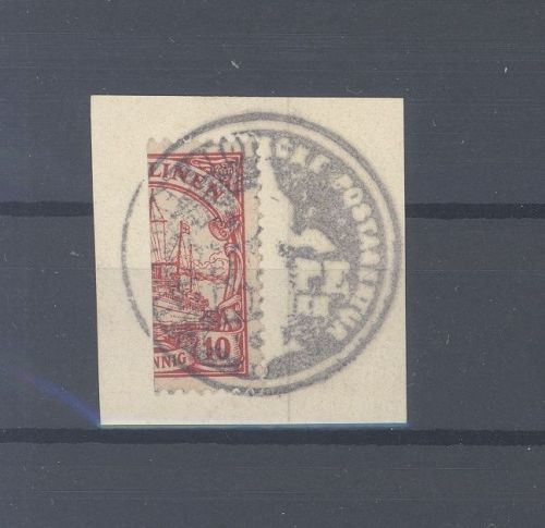 Dt. Kolonien Karolinen Mi.Nr. 9 H auf Briefstück