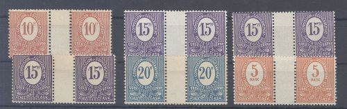 Dt. Abstimmung Oberschlesien, 6 ** Zwischenstege aus Mi.Nr. 1-9